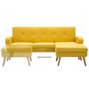 vidaXL Sofá con forma de L tapizado de tela amarillo 186x136x79 cm
