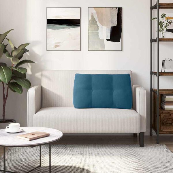 vidaXL Coj&iacute;n de Espalda Azul 80 x 24 x 50 cm Terciopelo