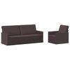 vidaXL Juego de Sof&aacute; 2 pcs Marr&oacute;n Oscuro Tela