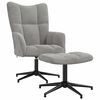 vidaXL Sill&oacute;n de relax con taburete de terciopelo gris claro