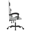 vidaXL Silla gaming cuero sintético blanco y negro