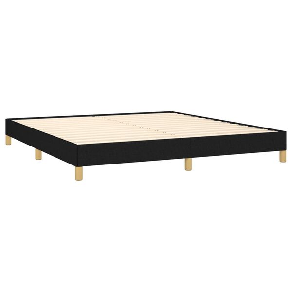 vidaXL Cama sin colchón tela negro 180x200 cm