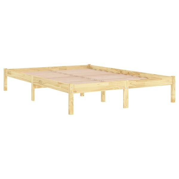 vidaXL Estructura de cama doble sin colch&oacute;n madera maciza