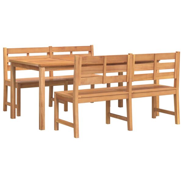 vidaXL Juego de comedor para jard&iacute;n 3 pzas madera maciza de teca