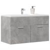 vidaXL Armario para lavabo contrachapada gris hormig&oacute;n 80x38,5x46 cm