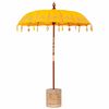 vidaXL Paraguas balin&eacute;s con base Amarillo 185 x 185 x 260 cm Algod&oacute;n