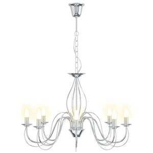 vidaXL L&aacute;mpara de ara&ntilde;a regulable E14 Metal Cromado &Oslash; 78 x 101 cm