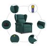 vidaXL Sill&oacute;n reclinable de masaje el&eacute;ctrico tela verde oscuro