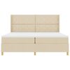 vidaXL Cama tipo Box Spring con colch&oacute;n Crema 200 x 200 cm tela