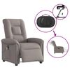 vidaXL Sill&oacute;n reclinable de masaje el&eacute;ctrico tela gris taupe