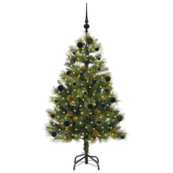 vidaXL &Aacute;rbol de Navidad artificial con ramas plegables y conos 150 cm