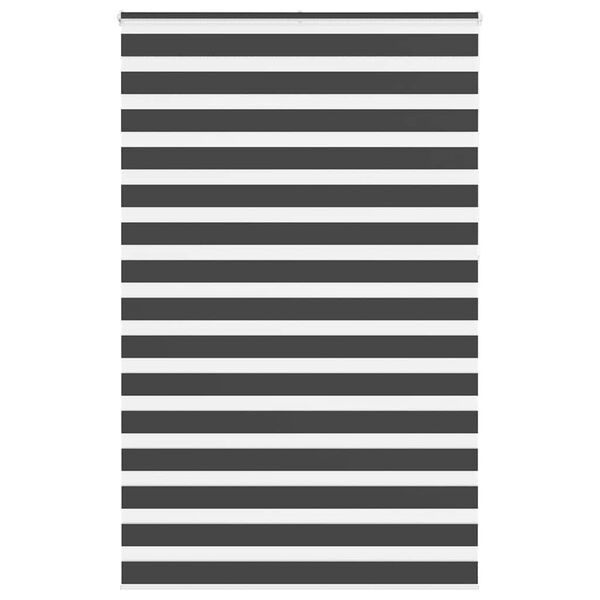 vidaXL Estor cebra negro 140x230 cm tejido ancho 135,9 cm poli&eacute;ster