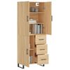 vidaXL Aparador alto madera contrachapada color roble 69,5x34x180 cm