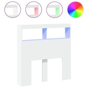 vidaXL Cabecero de cama con LED blanco 100x17x102 cm