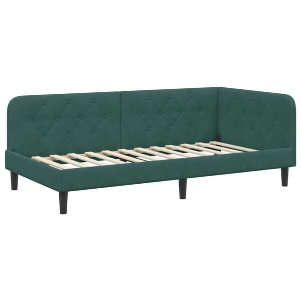 vidaXL Estructura de cama en esquina Verde oscuro 90 x 200 cm