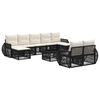 vidaXL Conjunto de sof&aacute;s de jard&iacute;n 10 uds. Negro y Blanco Crema
