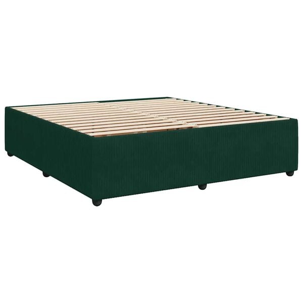 vidaXL Estructura cama sin colch&oacute;n terciopelo verde oscuro 180x200 cm