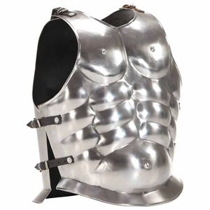 vidaXL Coraza de armadura de soldado romano rol en vivo acero plateado