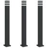 vidaXL L&aacute;mparas suelo exterior con enchufe 3 uds aluminio negro 110 cm
