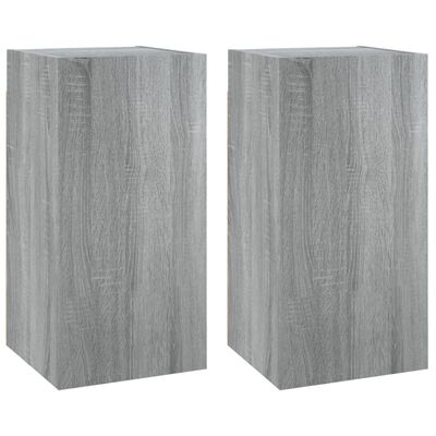 vidaXL Mueble de TV 2 uds madera ingeniería gris Sonoma 30,5x30x60 cm