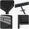 vidaXL Conjunto de Comedor de Jard&iacute;n 5 pcs Negro rat&aacute;n sint&eacute;tico