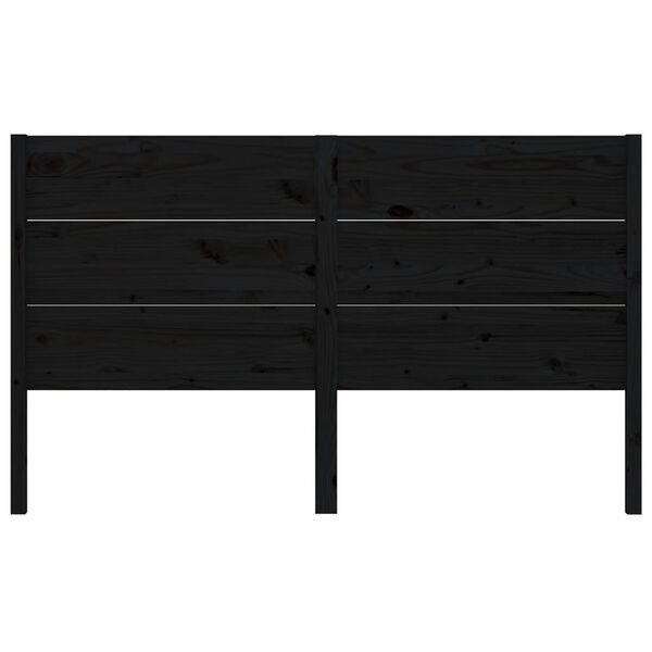 vidaXL Cabecero madera maciza de pino negro 206x4x100 cm