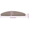 vidaXL Felpudos para escaleras 15 uds 65x21x4 cm Beige oscuro Semicircular Grande