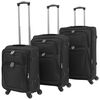 vidaXL Juego de 3 maletas blandas negro