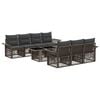 vidaXL Conjunto de sof&aacute;s de jard&iacute;n 8 uds. Gris y Gris Oscuro