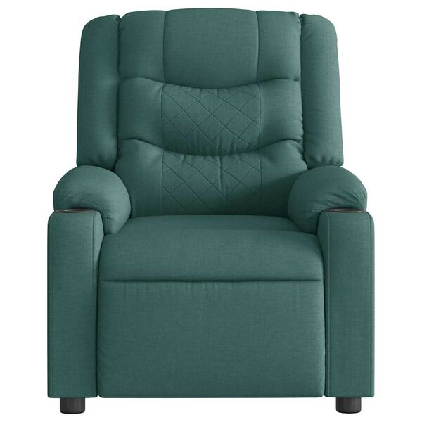 vidaXL Sill&oacute;n reclinable de tela verde oscuro