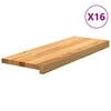 vidaXL Pelda&ntilde;os de escalera 16 uds madera maciza roble marr&oacute;n claro