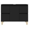 vidaXL Armario para lavabo madera contrachapada negro 80x33x60 cm