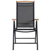 vidaXL Sillas de jardín plegables 6 unidades textilene negro