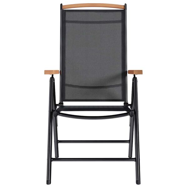 vidaXL Sillas de jardín plegables 6 unidades textilene negro