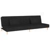 vidaXL Sof&aacute; cama de 2 plazas con dos almohadas tela negro