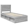 vidaXL Estructura de cama con cabecera Gris Sonoma 90 x 200 cm