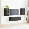 vidaXL Conjunto de mueble para TV de pared 4 pcs Negro