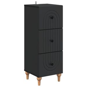 vidaXL Cajonera Negro 33 x 34,5 x 90 cm Madera de Ingenier&iacute;a
