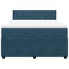 vidaXL Cama box spring con colch&oacute;n terciopelo azul 140x190 cm