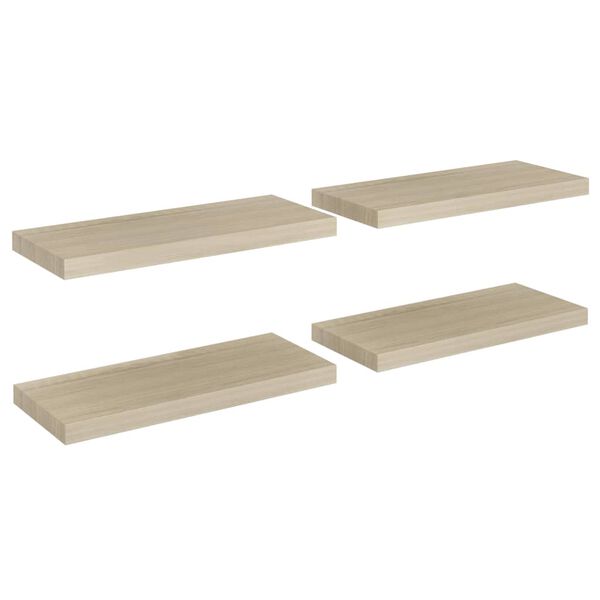 vidaXL Estante flotante de pared 4 uds MDF roble 60x23,5x3,8 cm