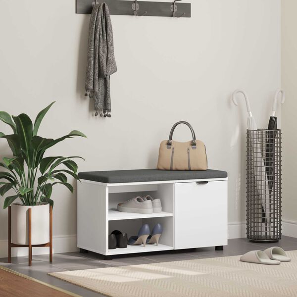 vidaXL Banco de entrada 80 x 38 x 46 cm Madera Ingenierizada y Tela