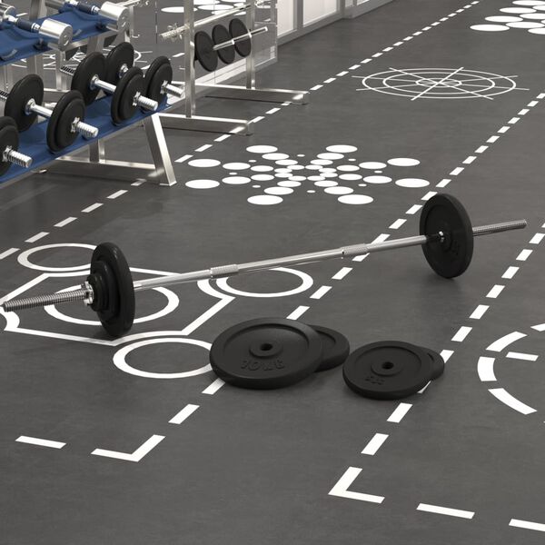 vidaXL Mancuerna con discos 60 kg hierro fundido