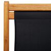 vidaXL Silla de playa plegable madera de eucalipto y tela negra