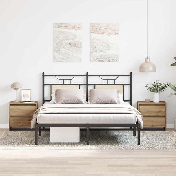 vidaXL Armario de Noche 2 pcs Roble artesanal 45 x 34 x 44,5 cm