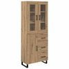 vidaXL Aparador alto 2 pcs Roble artisan 69,5 x 34 x 180 cm