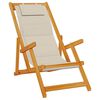 vidaXL Silla plegable con reposabrazos, madera de acacia color topo y textilene