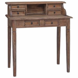 vidaXL Escritorio con cajones madera maciza de caoba 90x50x101 cm