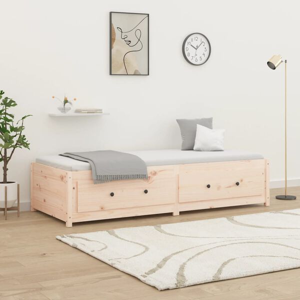 vidaXL Sof&aacute; cama de madera maciza de pino 75x190 cm