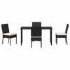 vidaXL Conjunto de Comedor de Jard&iacute;n 5 pcs Negro