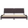 vidaXL Estructura de cama sin colch&oacute;n tela marr&oacute;n oscuro 200x200 cm